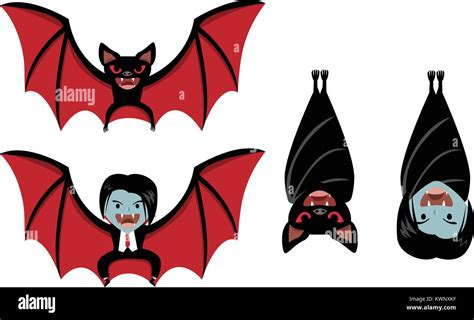 Et Chauve Souris Vampire Dracula Sur Blanc Vector Cartoon Design Image