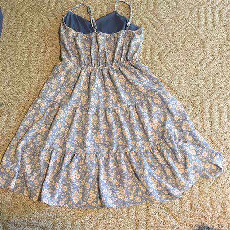 Medium Light Blue With Flowers Dress Monteau Los Depop