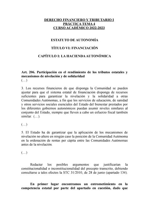 Práctica Tema 4 resuelto revisar DERECHO FINANCIERO Y TRIBUTARIO I