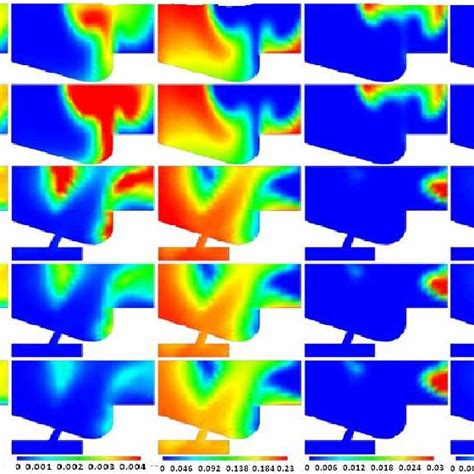 Nox Soot Temperature Oxygen And Vapor Mass Fractions Contour Plots