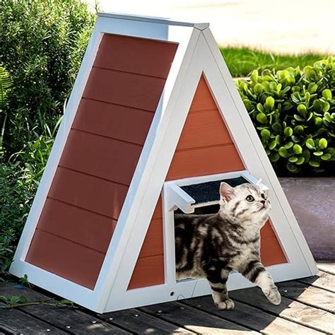 Outdoor Katzenhaus Dreieck Feral Außen Katzenhaus mit Fluchttür Holz