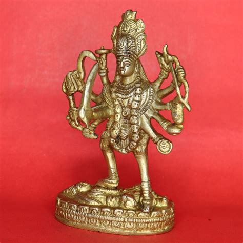 Handmade Brass Maa Kalka Figure Goddess Kali Standing On Shiva S Chest