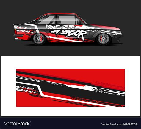 Vehicle vinyl wrap sports car adventure Royalty Free Vector