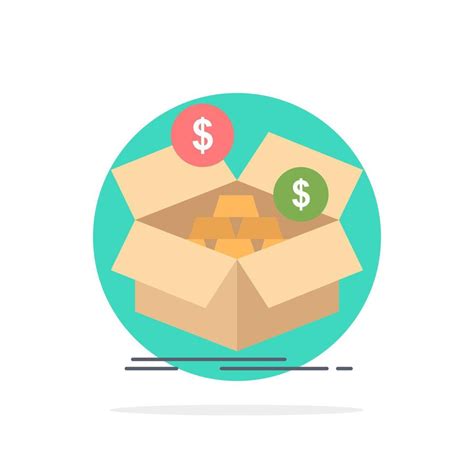 Savings Box Budget Money Growth Flat Color Icon Vector Vector