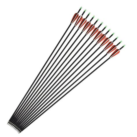 12pcs Spine 400 Carbon Arrow Archery For Compound Recurve Bow Hunting