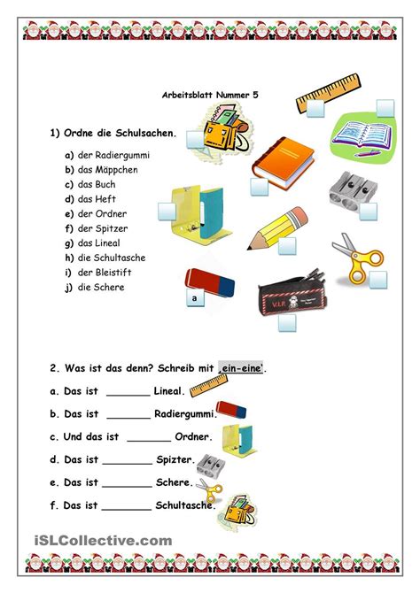 Arbeitsblatt Was Ist Das Ein Eine Kein Keine Schulsachen Schulsachen