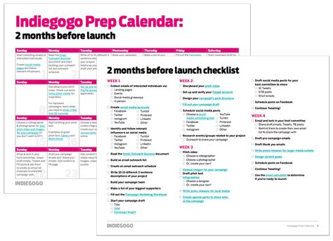 Download The 30 Day Pre Launch Campaign Calendar And Checklist Indiegogo