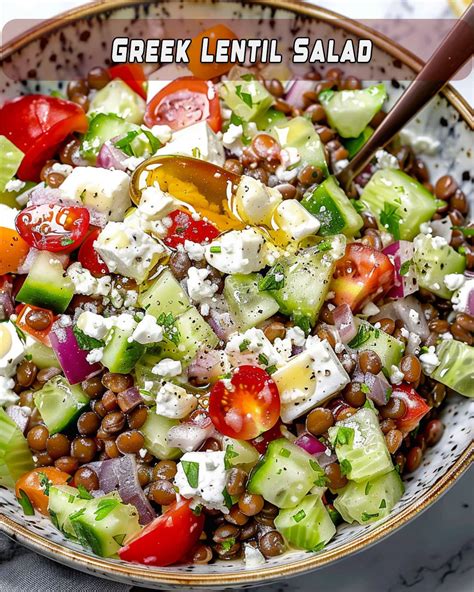 Greek Lentil Salad Recipe Foodyhealthylife