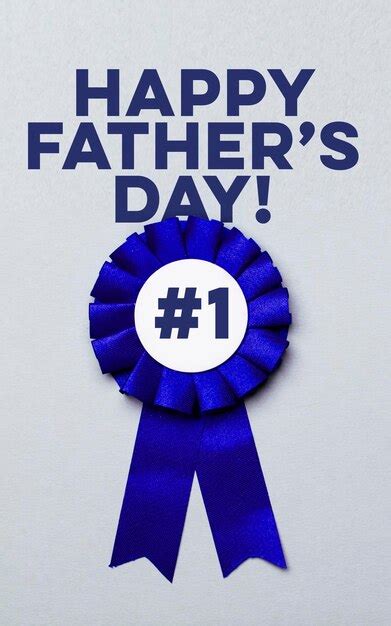 Premium Photo Fathers Day Blue Celebration Rosette With Message