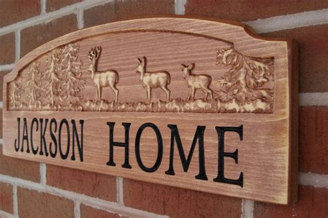 Custom Personalized Outdoor Home Sign D Graphics Wooden Carved Rustic