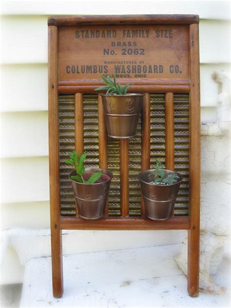 Vertical Planter Repurposed Vintage Washboard By ReclaimedGrace 23 00