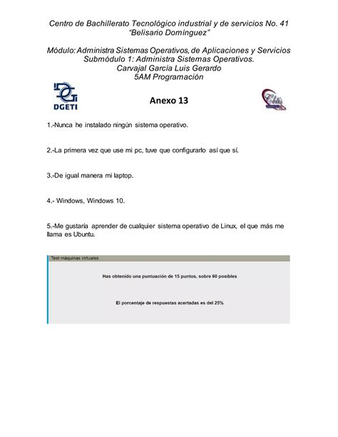 Anexo 13 test de evaluación diagnóstico de maquinas virtuales PDF