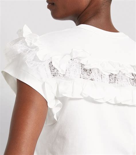 Alaïa white Ruffle Detail Top Harrods UK