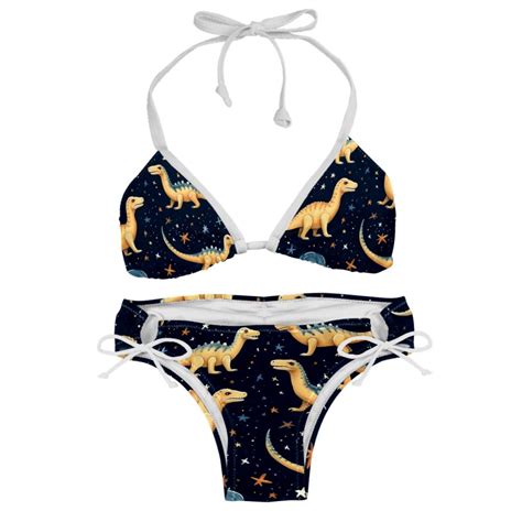 Starry Dinosaur Chic One Piece Swimsuits Bikini Set Detachable Sponge