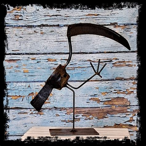 Bird Metal Sculpture, Bird Art, Rustic Metal Sculpture, Reclaimed Art ...