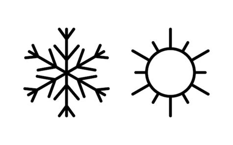 Premium Vector Snowflake And Sun Outline Icon Temperature Symbols Hot And Cold