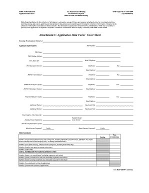 Fillable Online Portal Hud Attachment Application Data Form Cover