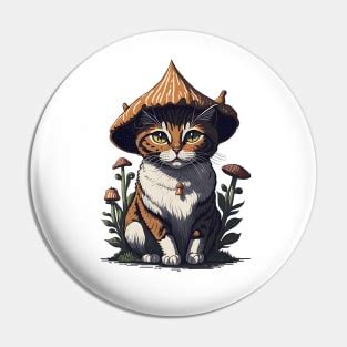 Cottagecore Cat Aesthetic Mushroom Hat Pins And Buttons For Sale