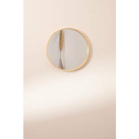 Miroir Mural Rond En Bois Yiro Sklum Cm