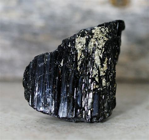 Raw Brazilian Black Tourmaline Chunk With Pyrite Inclusions