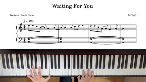 WAITING FOR YOU MONO EASY PIANO TUTORIAL SHEET PIANO YouTube