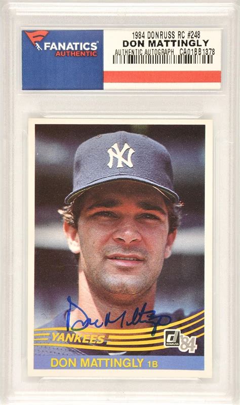 Don Mattingly New York Yankees Autographed Donruss Rookie