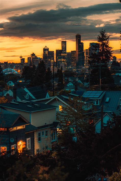 Seattle skyline cityscape photography seattle art seattle photo print