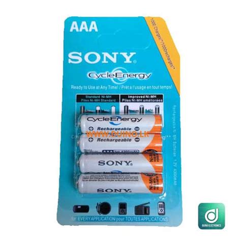 AAA Sony Rechargeable NiMH Battery 4300MAH 4Pcs Pack Duinolk The