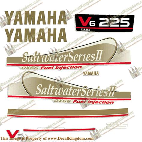 Yamaha 225hp Saltwater Series Ii Ox66 Fuel Injection Decals Gold