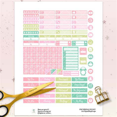 Happy Planner Classic Sticker Kit Watercolor Full Weekly Kit | Etsy