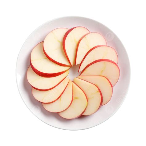 Apple Slices Design In A Plate On Transparent Background Apple Fruit