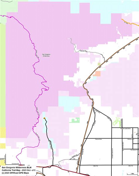 San Gorgonio Wilderness - California Trail Map