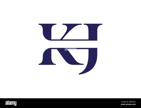 Initial Monogram Letter K J Logo Design Vector Template Kj Letter Logo Design Stock Vector