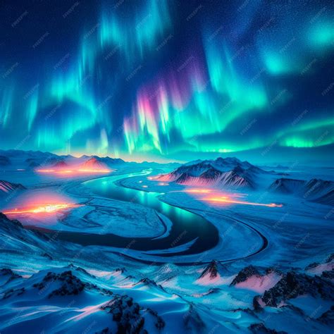 Premium Photo | A breathtaking view of the Northern Lights shimmering