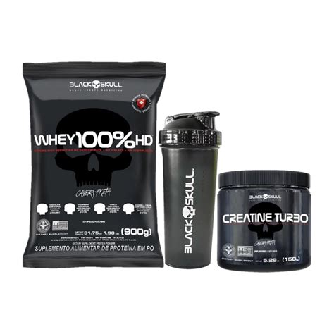 Whey Hd Refil G Creatina Turbo G Coqueteleira Black