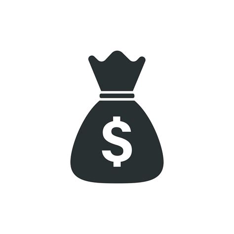 Money Bag Vector Icon In Flat Style Moneybag With Dollar Sign