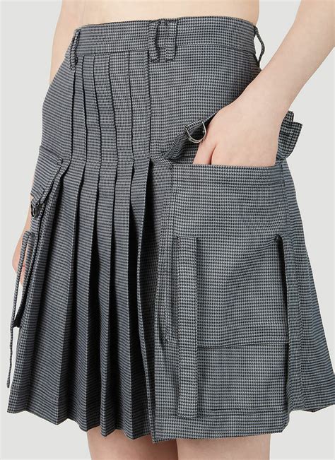 Rokh Pleated Skirt In Grey Rokh