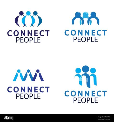 People Connect Logo Design Template Connection Logo For Business Stock