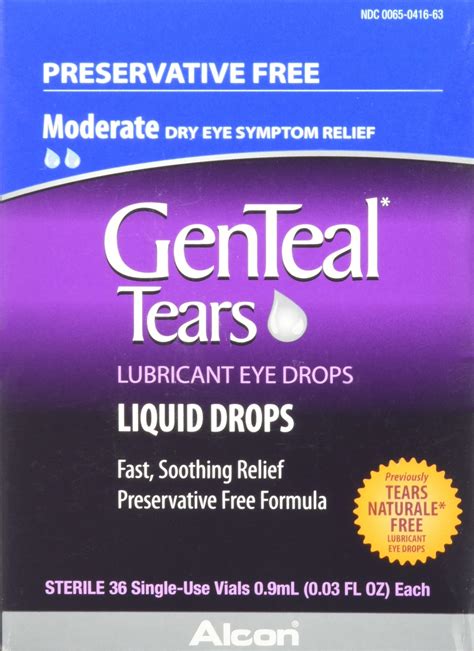 Genteal Tears Lubricant Eye Drops Moderate Liquid Drops