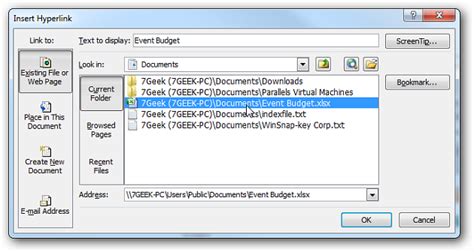 Create A Hyperlink To Another Document In An Excel Worksheet