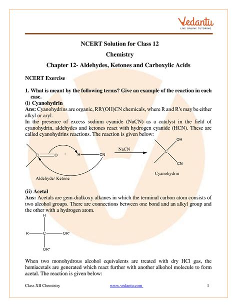 SOLUTION Aldehydes Ketones And Carboxylic Acids Class 12 Studypool