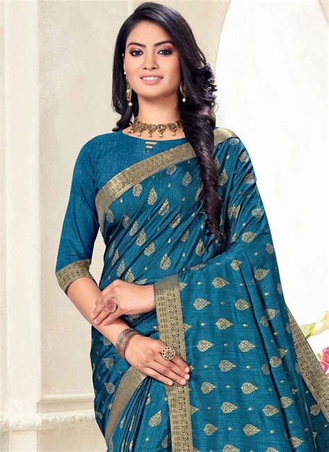 Buy Indian Ethnic Clothing Formal Wear Teal Sarees