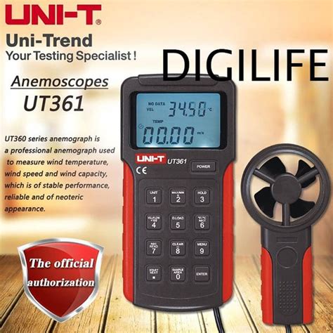 Jual Anemometer Data Logger Uni T Ut Wind Speed Flow Meter Ut