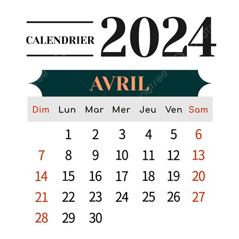 Image Calendrier Avril 2024 Hulda Laurice