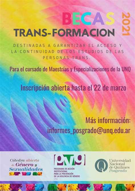 Convocatoria Abierta A Las Nuevas Becas Trans Formaci N Para El Cursado