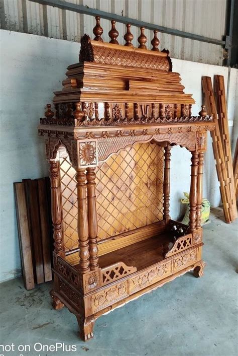 Hand Carved Natural Polish Sagwan Wood Temple At 80000 In Saharanpur