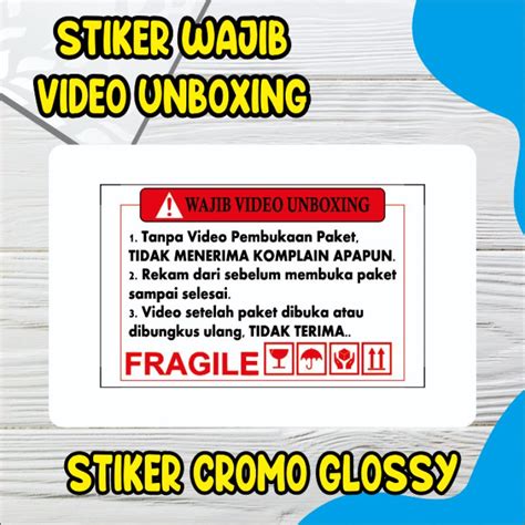 Jual Stiker Unboxing Ukuran 4cmx8cm Kertas Cromo Isi 100pcs Shopee