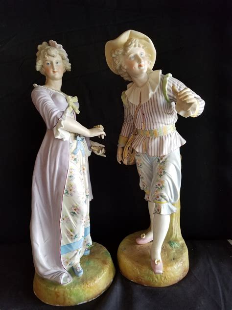 14 Tall German Bisque Figurine C Dep Porcelain Statuette Circa