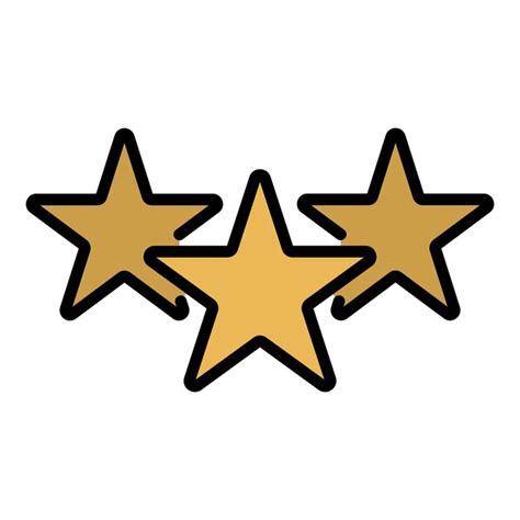 Premium Vector Three Stars Icon Outline Three Stars Vector Icon Color