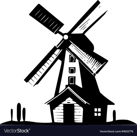 Windmill - minimalist and simple silhouette Vector Image